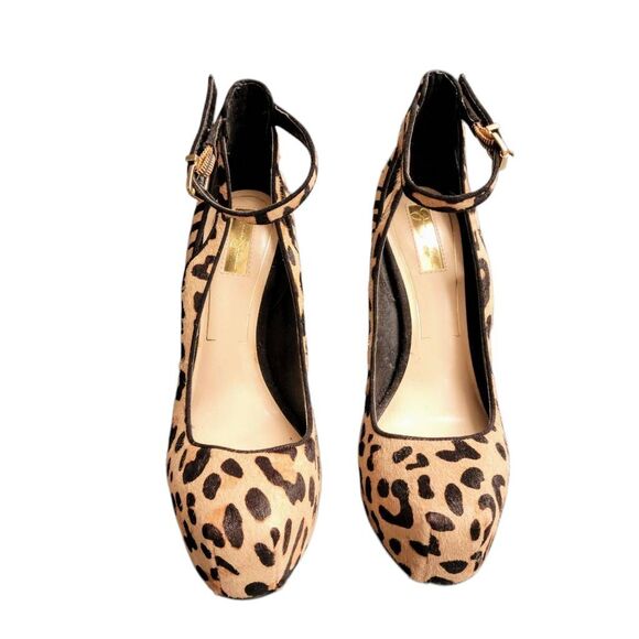 Heels High Platform Animal Pattern Leopard Zebra Genuine Cow Hair Sexy Shoes - Picture 5 of 12